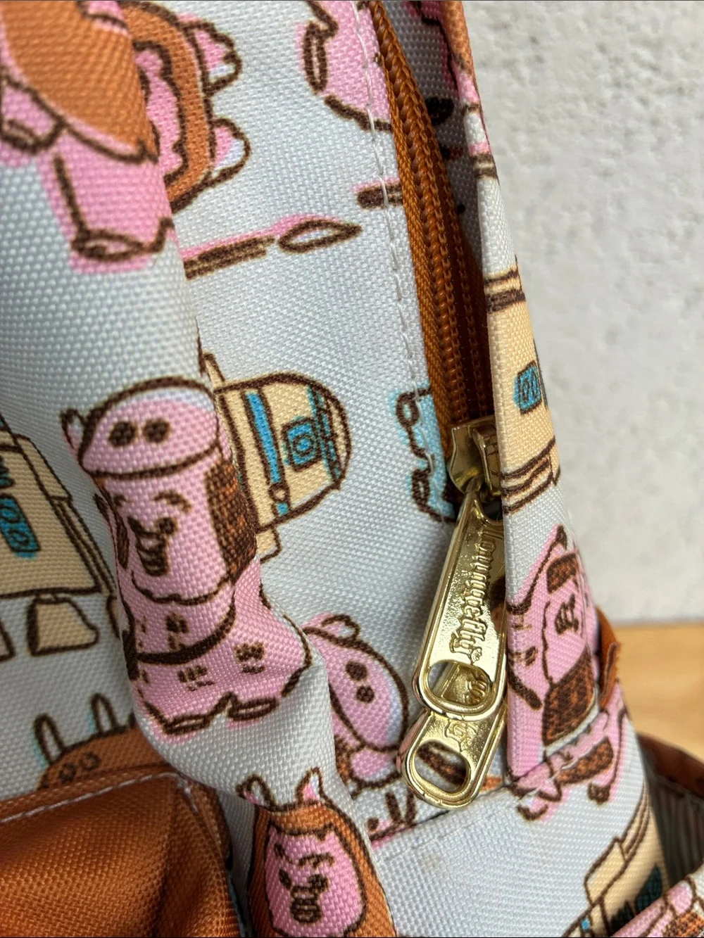 Star Wars & Loungefly Backpack in Multi Pastel Print  Ewoks & R2D2. Worn